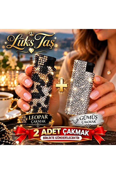 ÇAKMAK [ taşlı gümüş ve leopar rüzgar çakmağı ]