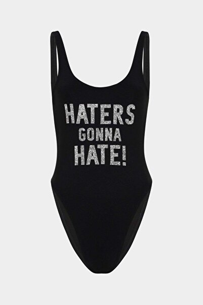 Açelya Okcu HATERS GONNA HATE ! Sloganlı Push Up Mayo