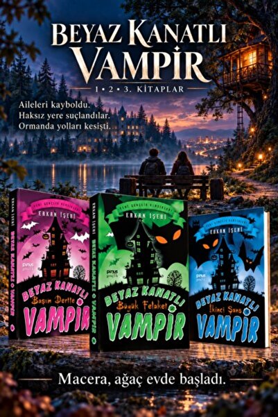 Pinus Kitap ( 3 Kitap Takım ) Yeni Set 1 Beyaz Kanatlı Vampir