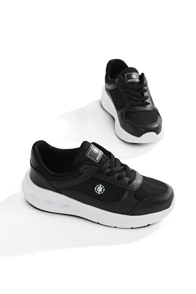 Tonny Black Women's Black and White Faylon Sole Comfortable Lace-Up Sneaker