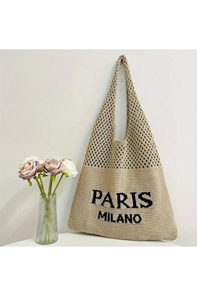 citycenterfashion Kadın Örgü Omuz Çantası Paris Milano Örgü