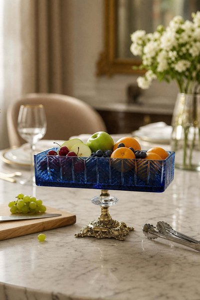 Kristal Market El Yapımı Kristal Paris Desenli Baton Dekoratif Sunumluk Sofra...