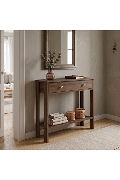 MANDOSİ 70 Cm Çekmeceli Dresuar Antre Hol Ceviz