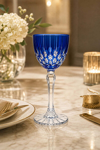 Kristal Market Handmade Drop Cut Crystal Stemmed Goblet 165Cc