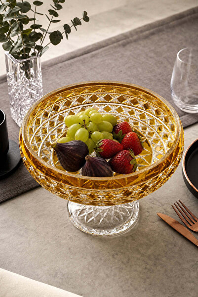 Kristal Market Handmade Crystal Patterned Amethist 28cm Tableware Presentatio...