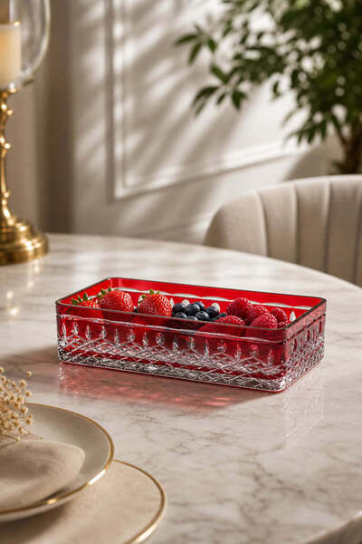 Kristal Market El Yapımı Kristal Royal Desenli Baton Dekoratif Sunumluk Sofra...