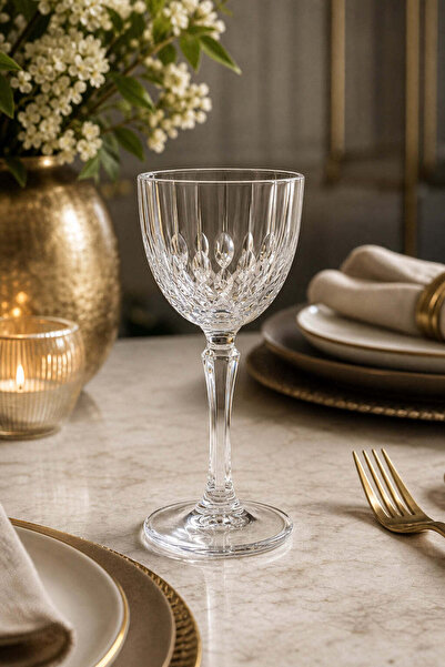 Kristal Market Handmade Drop Cut Crystal Stemmed Goblet 165Cc