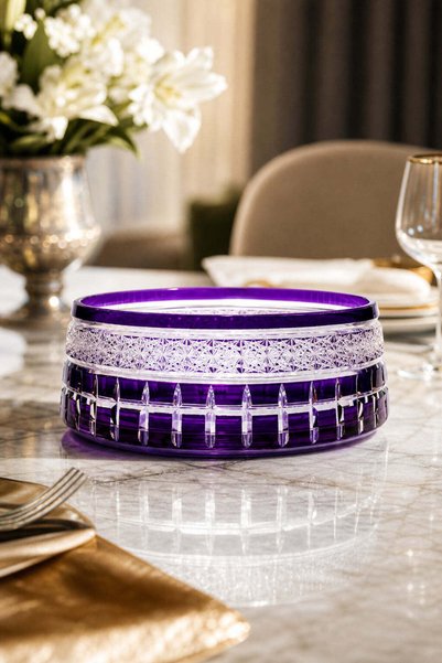 Kristal Market Mercury Large Bowl Eternal Model Cut Crystal Handcrafted