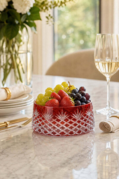 Kristal Market Kesme kristal El İşçiliği Meyvelik Sunumluk Püskül Desen