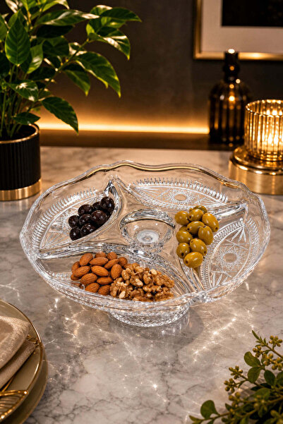 Kristal Market Kahvaltılık Çerzçezlik Servis Tabağı Ayaklı
