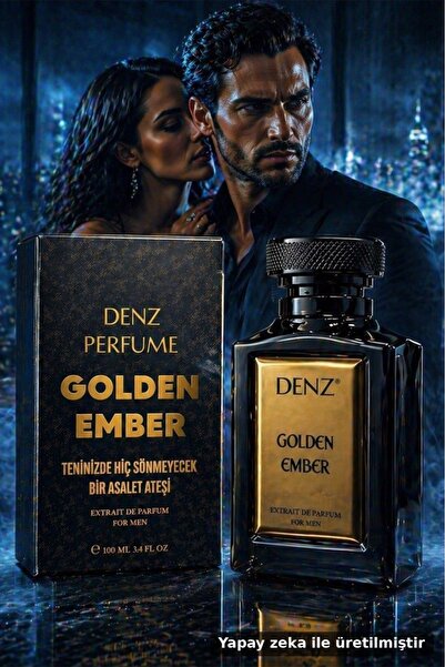 Golden Ember Erkek Parfüm Amber Safran Kehribar Misk Güçlü Yayılım Extrait parfüm