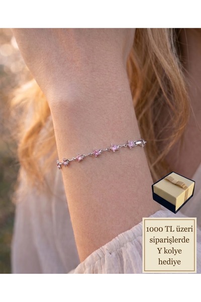 Rose and Light Pink Star Bracelet