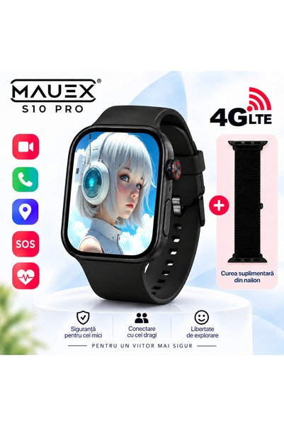 MAUEX S10 PRO Ceas Smartwatch Copii 4G GPS WiFi Apel Video AMOLED 2GB RAM 16G...