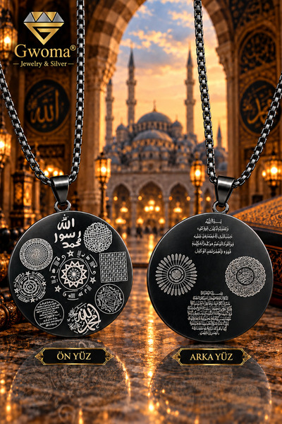 GWOMA Men's Steel Necklace - Double Protective Armor Necklace with 12 Prayers...