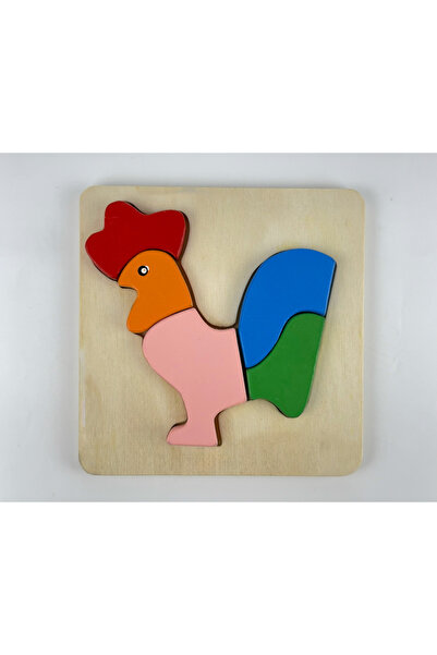 bakgelal Renkli Ahşap Hayvan Puzzle Seti, Eğitici Ahşap Hayvan Yapboz, Okul Ö...