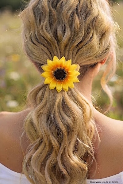 CAŞ DEKORASYON Yellow Color Flower Rubber Buckle