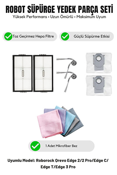 Asgard Grup Roborock Qrevo Edge 2/2 Pro/Edge C/Edge T/Edge 3 Pro Compatible 2...