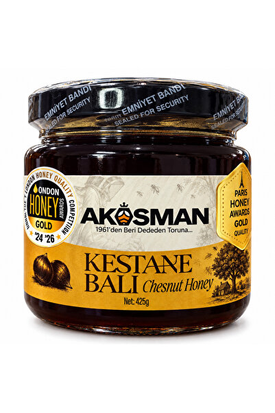 Akosman arıcılık Zonguldak Kestane Balı 425 gr ( 1630 prolin 66 diastas )