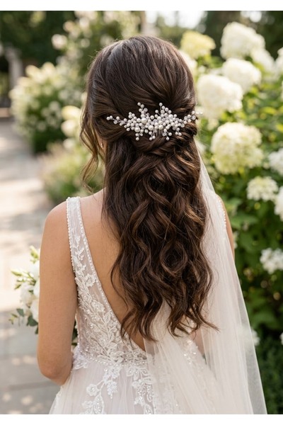 ASİMEL TASARIM Bridal Tiara Hair Accessory Wedding Henna Wedding Promise Engagement Graduation