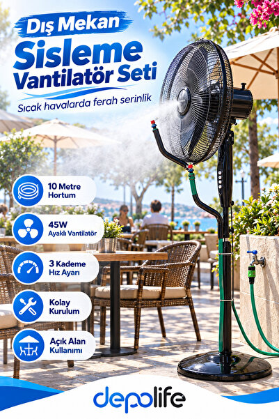 Depolife Cafe Bahçe Plaj Dış Mekan Su Dumanı Serinletme Sisleme Fıskıye siste...