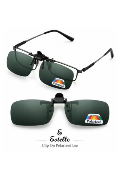 Estelle One Piece Polarized Clip on Flip up Sunglasses over Prescription and ...