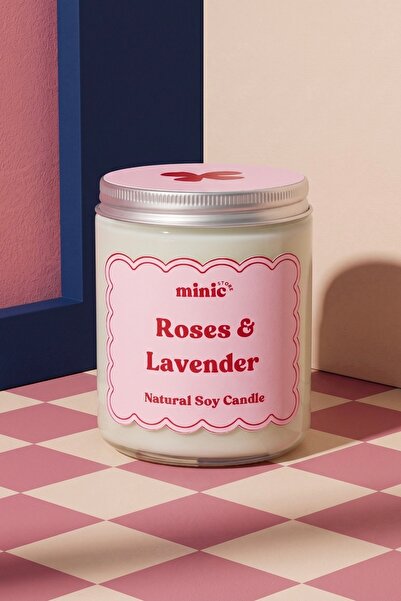 Minic Store Gül ve Lavanta Kokulu Kavanozda Soya Mumu