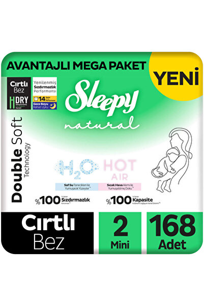 Sleepy Natural Double Soft Avantajlı Mega Paket Bebek Bezi 2 Numara Mini 168 ...