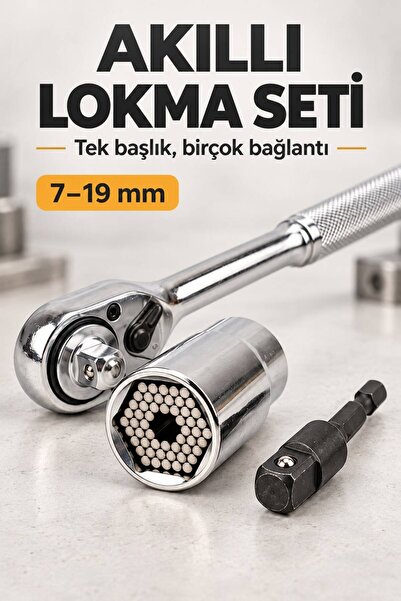 Evgereçlerim Evrensel Akıllı Lokma Anahtar Seti Tüm Somun Cıvatalar İçin