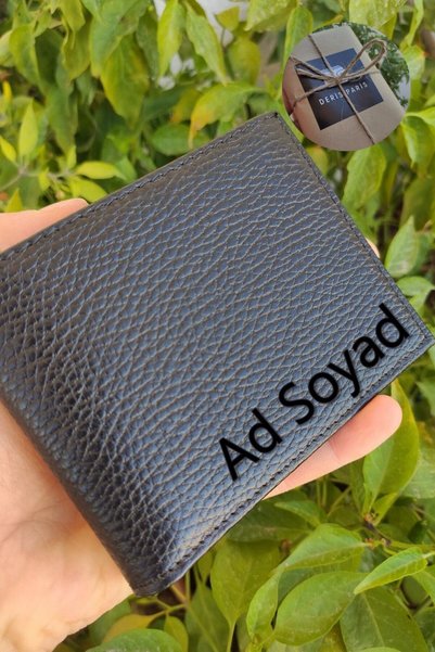 YNS LEATHER Kişiye Özel Isim Yazılı Hakiki Deri Kartlık Cüzdan