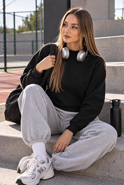 ŞİMAL Kadın Bisiklet Yaka Selanik Örme Sweatshirt 255010 -