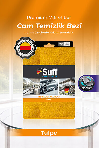 Suff Tulpe Cam Mikrofiber Bez İz Bırakmaz Vitrin ve Ofis Cam Temizlik Bezi 70...