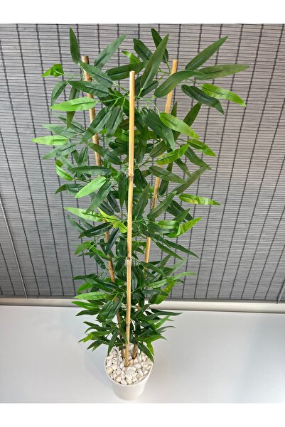 Bahçem Dekoratif Yapay Yapraklı 3 Gövde Bambu Ağacı 110 Cm Yeni Ürün %100 Bambu