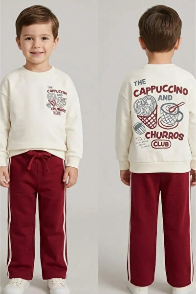 Kidmark Çocuk Modası طقم كابوتشينو أحمر للأولاد