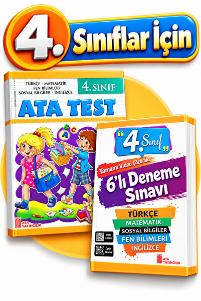 Hepsikitap Ata Yayınları 4. Sınıf 6'lı Poşet Deneme Sınavı + Ata Test + Silgi