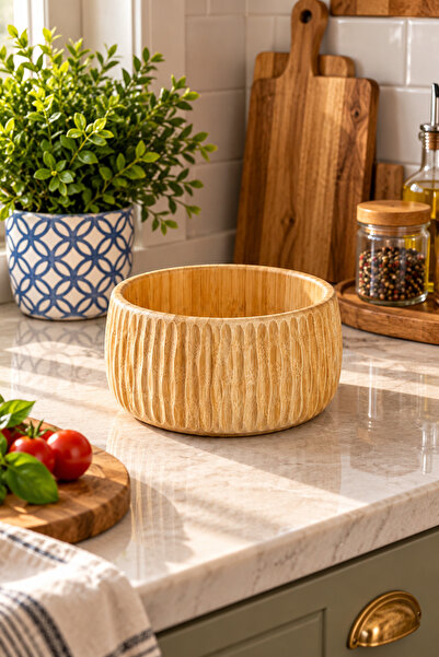 Janset Bambu bowl kase salata kasesi cips meze ekmek meyve servis sunum