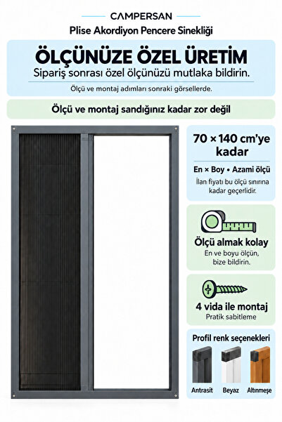 CAMPERSAN Plise Pencere Sinekliği 70*140