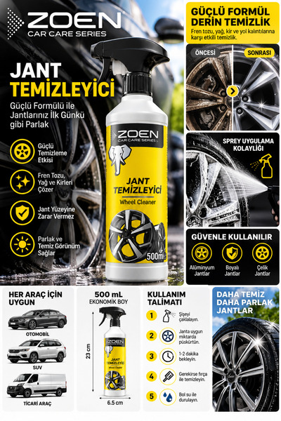 Jant Temizleyici 500 ml | Oto Jant Temizleme Spreyi