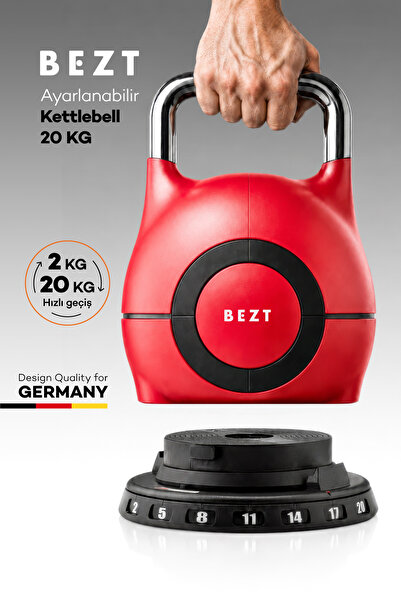 Bezt Pro Ayarlanabilir Kettlebell 20KG(Kırmızı)