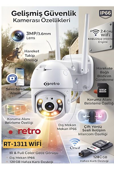 RT-1311A-WF WİFİ SMART (3MP) PT KAMERA