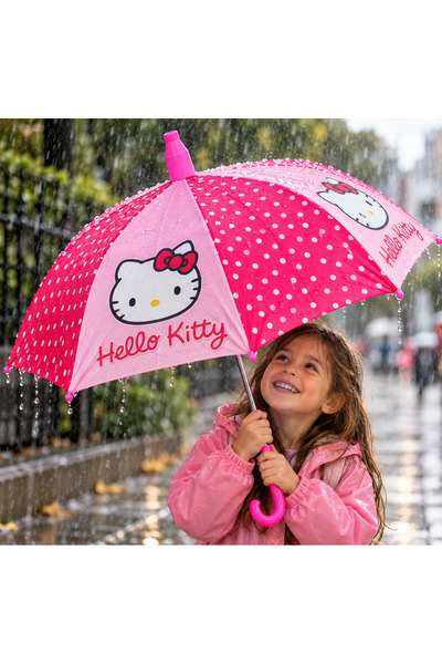 UĞUR KARDEŞLER BİJUTERİ Hello Kitty Lisanslı Koruma Kılıflı Çocuk Şemsiye