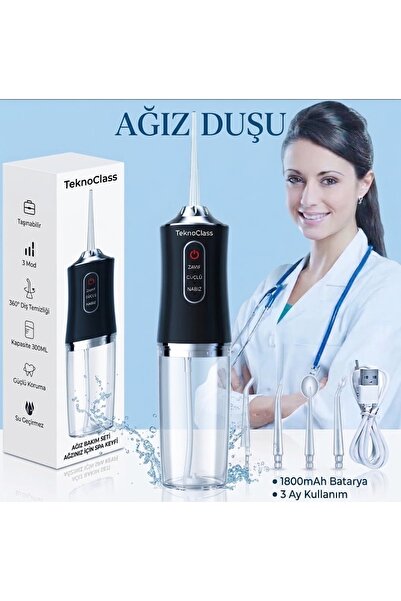 TeknoClass Şarj Edilebilir 4 Başlıklı Taşınabilir Diş Protez Bakım Ve Ağız Du...