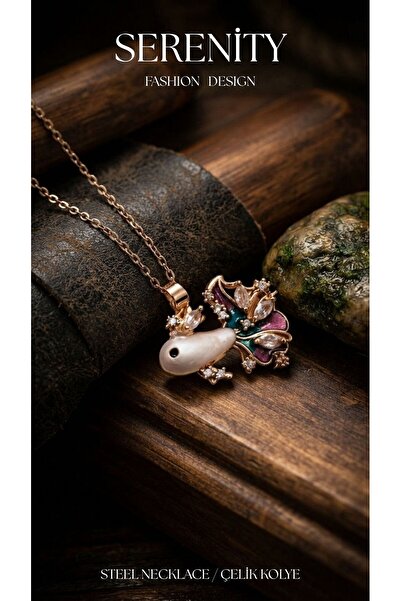 Serenity Colorful Satin Enamel Fish Steel Necklace