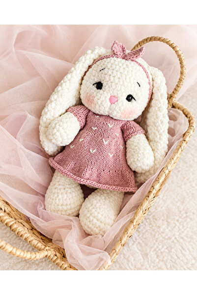 Handmade Uzun kulak elbiseli tavşan