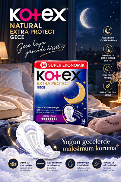 Kotex Extra Protect Gece Hijyenik Ped 14'lü x 2 Adet