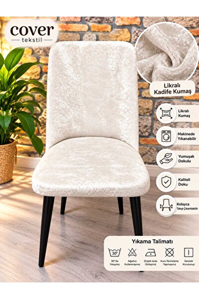 COVER TEKSTİL Sandalye Kılıfı Büyük Ovale Sandalyesı Kılıfı Ortüsü