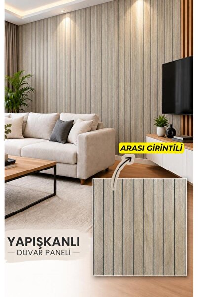 Renkli Duvarlar Yapışkanlı Camel Kahve Girintili 3D Akustik Esnek Lambiri 40c...
