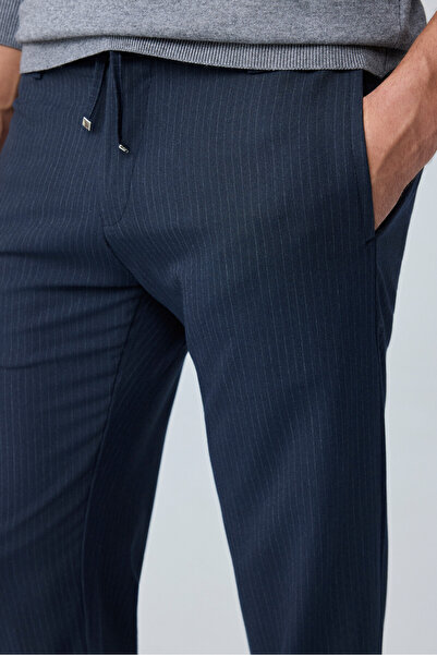 Danger Erkek Comfort Fit Lacivert Çizgili Jogger Pantolon Esnek Kumaş 0247DNGR