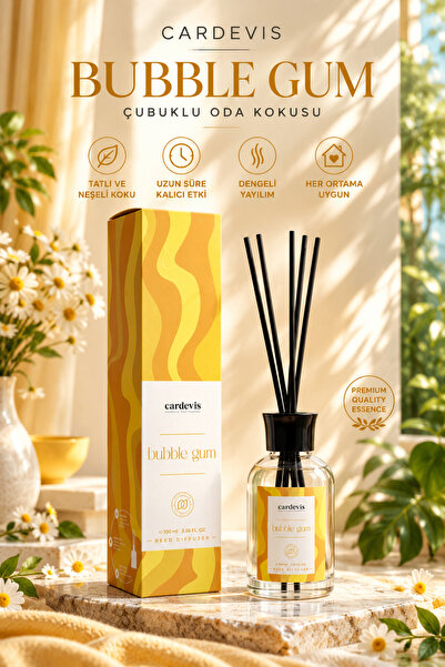 Bubble Gum Reed Diffuser 100 ml | Tatlı & Kalıcı Çubuklu Oda Kokusu