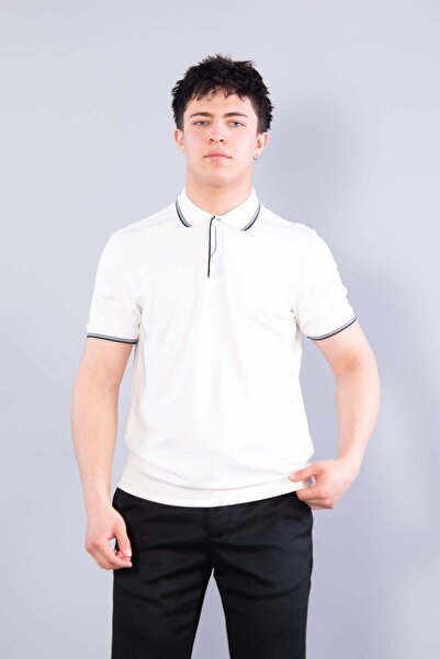 Mckanzie 4662 Tricou modal cu dungi la guler