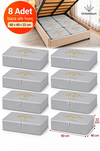 umbellatum 8 Pieces Gray Under Base Organizer Storage Bag Gray Color Under Ba...